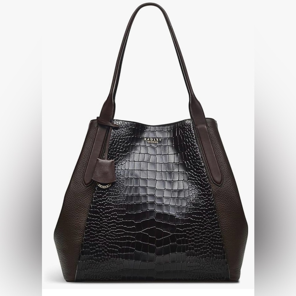 RADLEY London Luxurious Baylis Road Croc Large Tote Bag Dark Oak